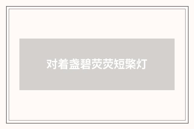 对着盏碧荧荧短檠灯