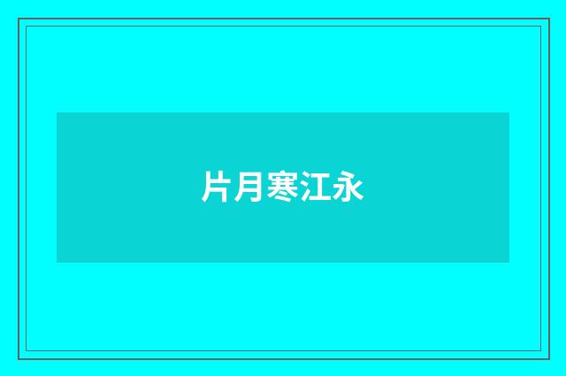 片月寒江永