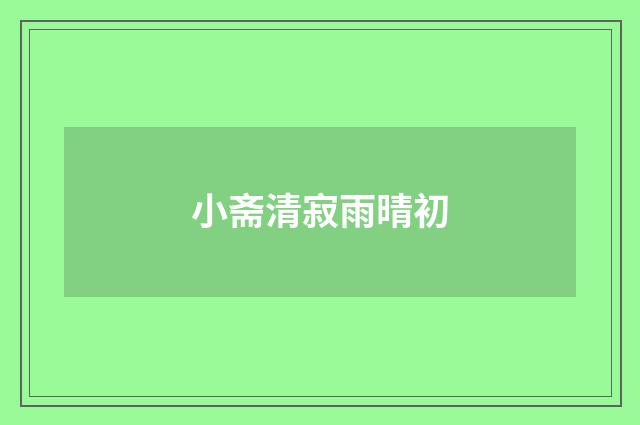 小斋清寂雨晴初