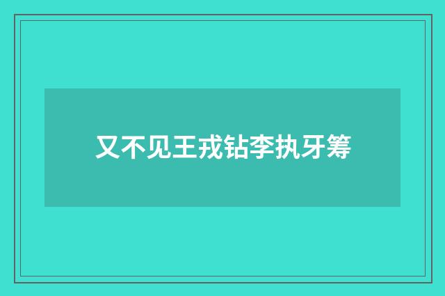 又不见王戎钻李执牙筹