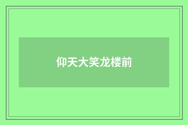 仰天大笑龙楼前