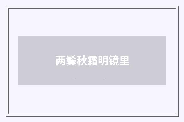 两鬓秋霜明镜里