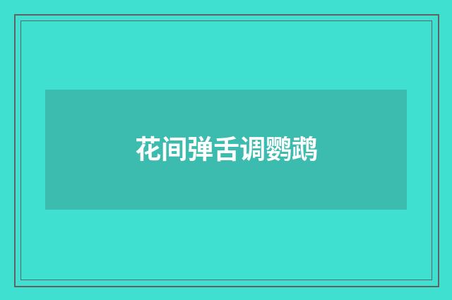 花间弹舌调鹦鹉