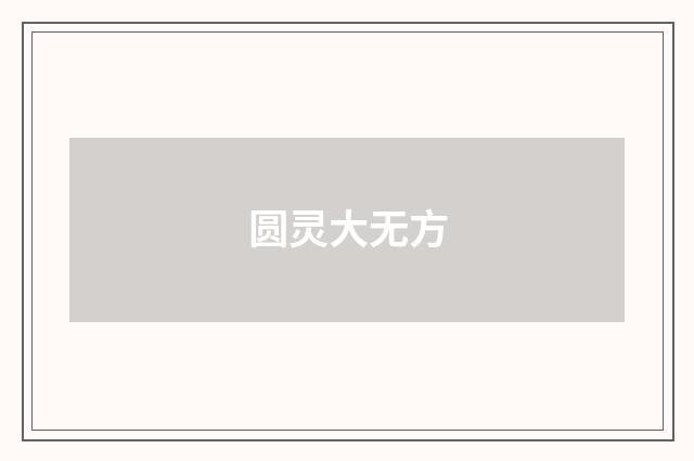 圆灵大无方