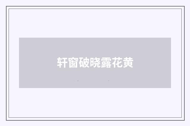 轩窗破晓露花黄