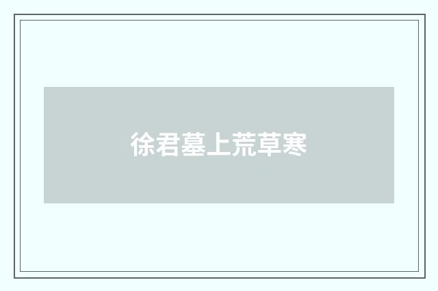 徐君墓上荒草寒