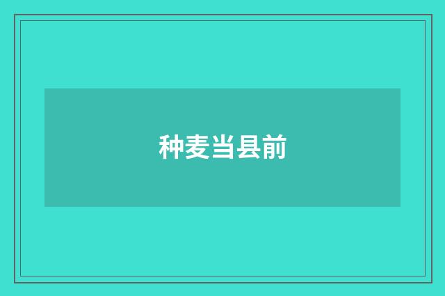 种麦当县前