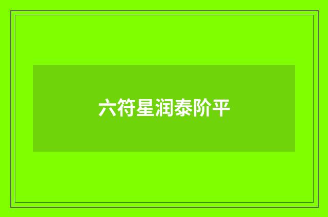 六符星润泰阶平
