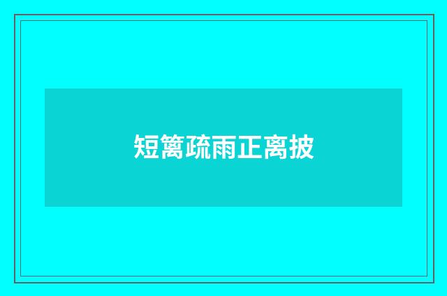 短篱疏雨正离披