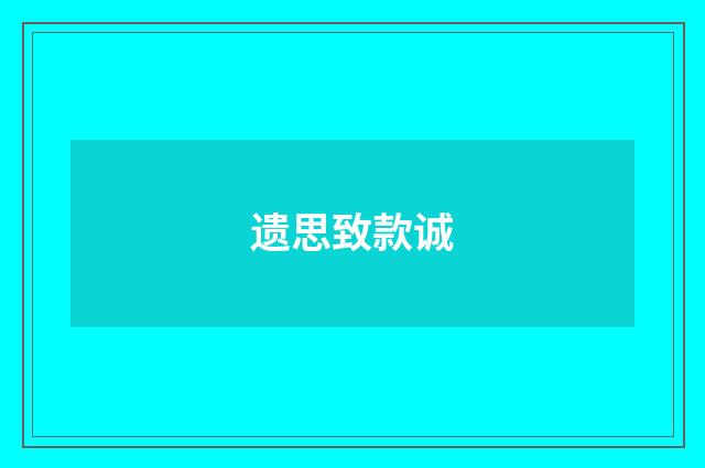 遗思致款诚