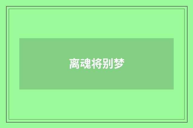 离魂将别梦