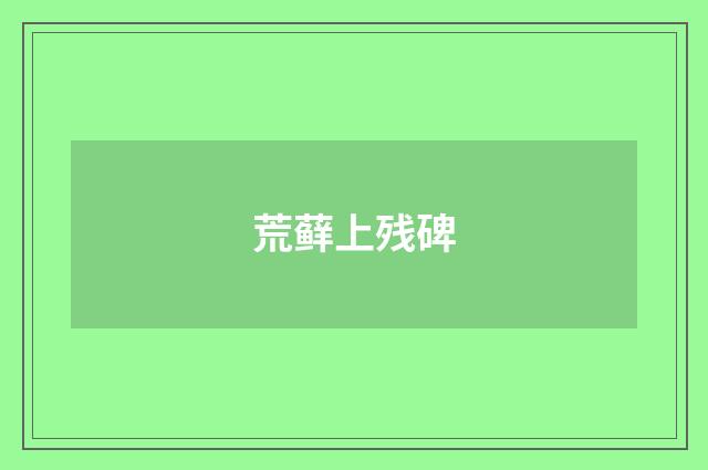 荒藓上残碑