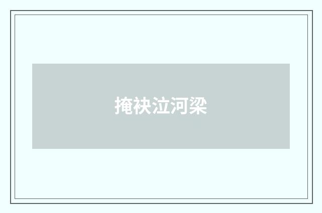 掩袂泣河梁