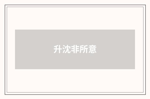 升沈非所意