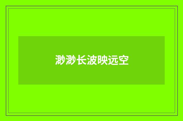 渺渺长波映远空