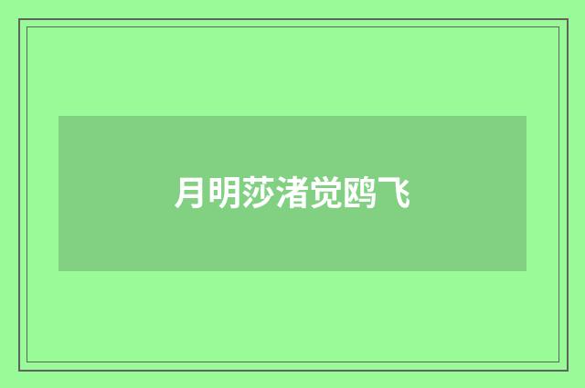 月明莎渚觉鸥飞