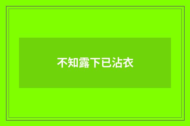 不知露下已沾衣