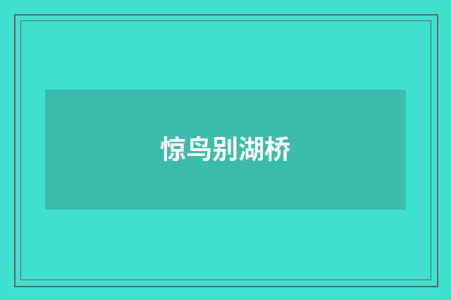 惊鸟别湖桥