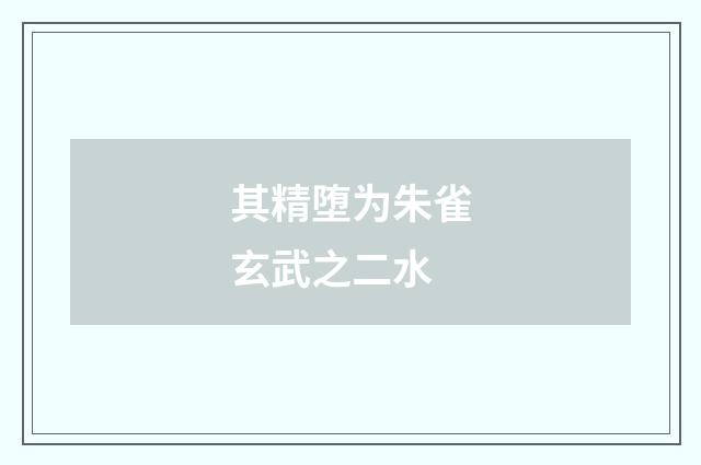 其精堕为朱雀玄武之二水