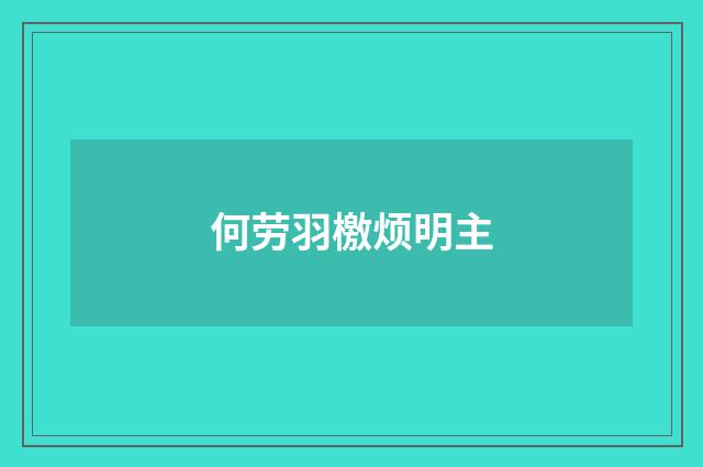 何劳羽檄烦明主
