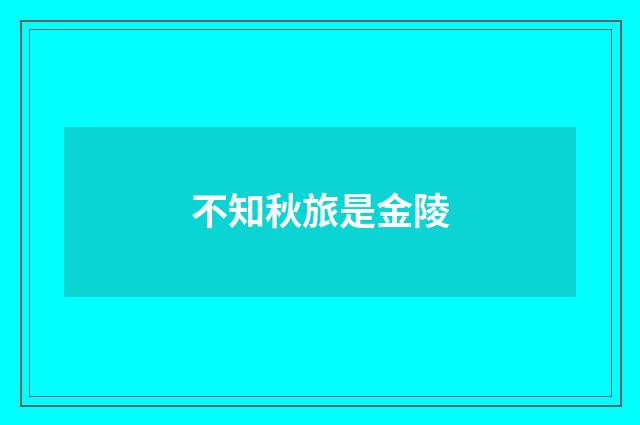 不知秋旅是金陵