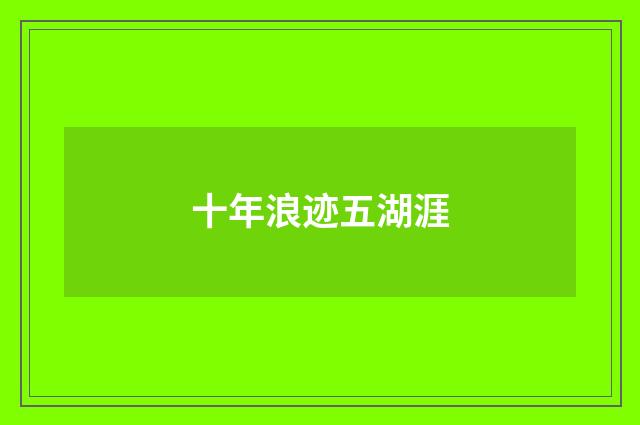 十年浪迹五湖涯