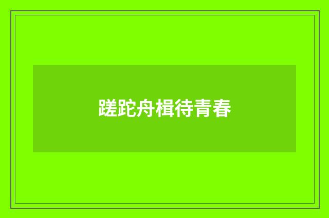 蹉跎舟楫待青春