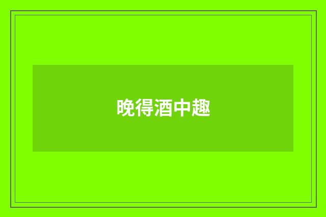 晚得酒中趣