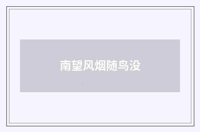 南望风烟随鸟没