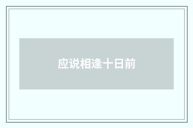 应说相逢十日前