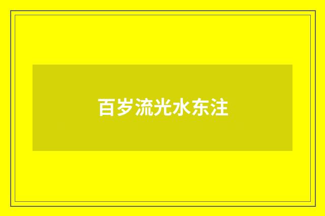 百岁流光水东注