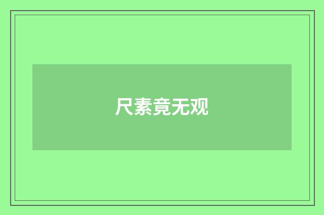 尺素竟无观