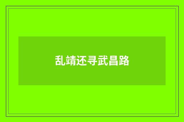 乱靖还寻武昌路