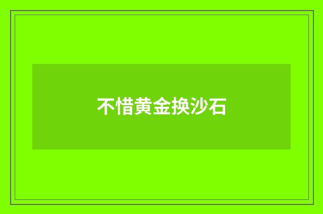不惜黄金换沙石