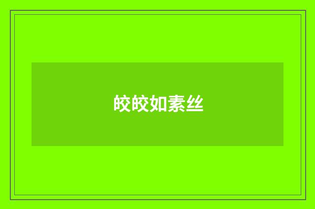 皎皎如素丝