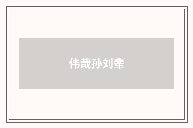伟哉孙刘辈
