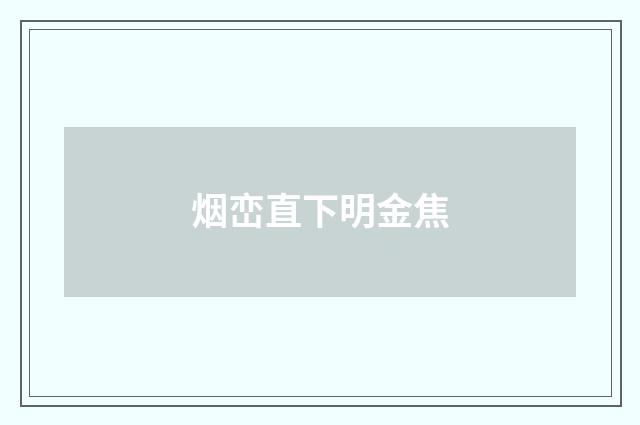 烟峦直下明金焦