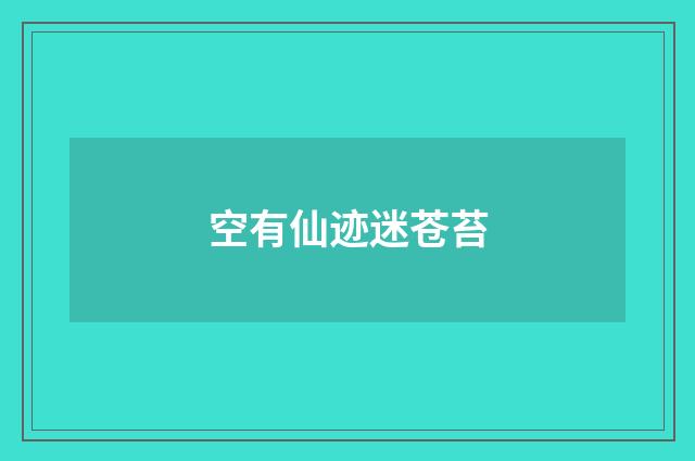 空有仙迹迷苍苔
