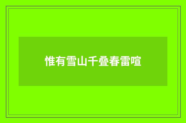 惟有雪山千叠春雷喧