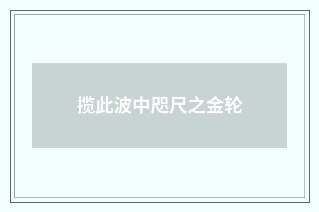 揽此波中咫尺之金轮