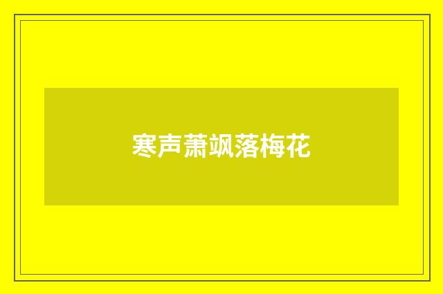 寒声萧飒落梅花