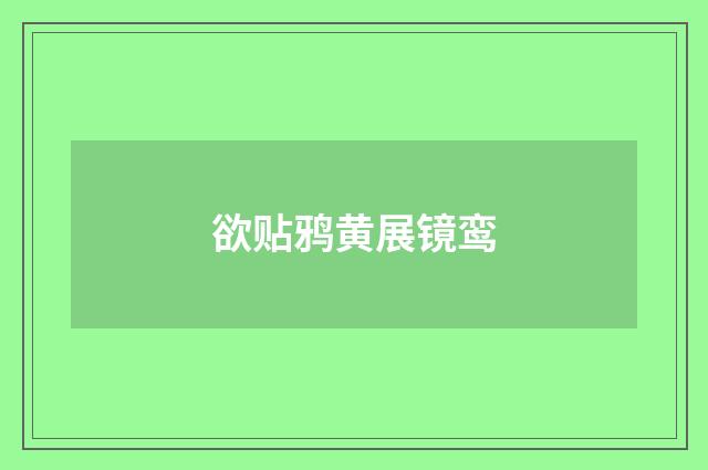 欲贴鸦黄展镜鸾