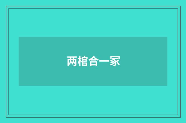 两棺合一冢
