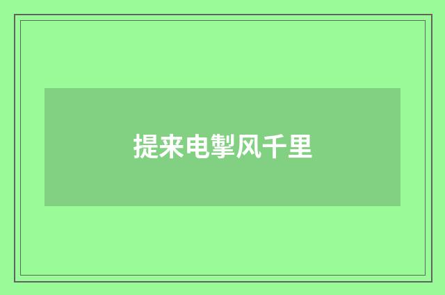 提来电掣风千里