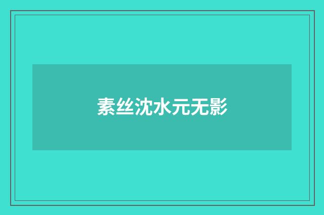 素丝沈水元无影