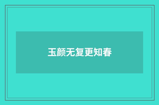 玉颜无复更知春