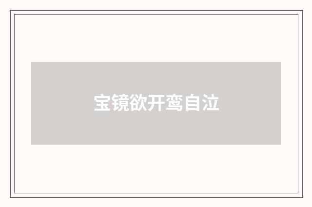 宝镜欲开鸾自泣