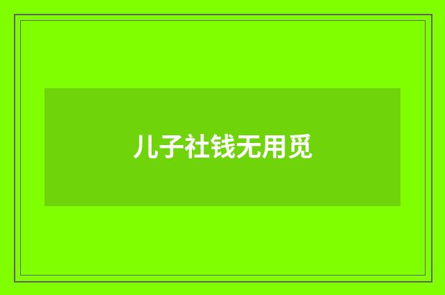 儿子社钱无用觅