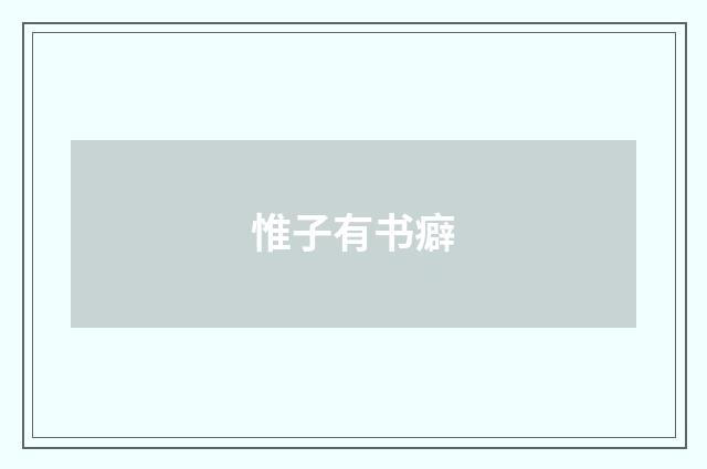 惟子有书癖