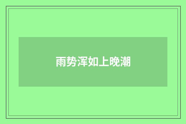 雨势浑如上晚潮